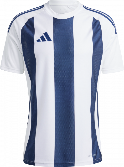 Adidas - Striped 24 Player Jersey - T Navy Blue & bianco