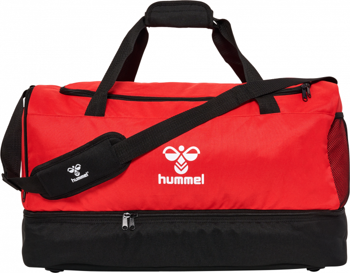 Hummel - Core 2.0 Sports Bag W. Shoe Compartment Medium - True Red & preto