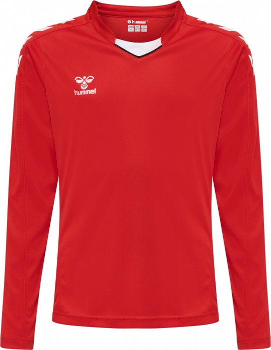 Hummel - Core Xk Poly Jersey Long Jr - True Red & blanco