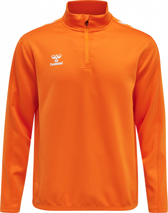 Hummel - Core Xk Half Zip Sweater - Orange & blanc