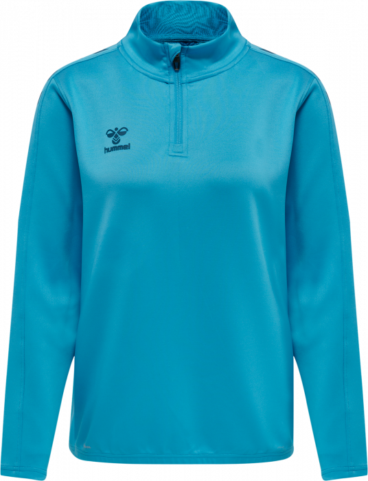 Hummel - Core Xk Half Zip Trøje Women - Blue danube & hvid