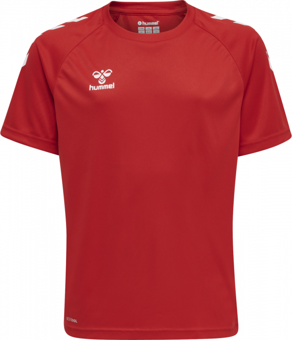 Hummel - Core Xk Poly T-Shirt Jr - True Red & hvid